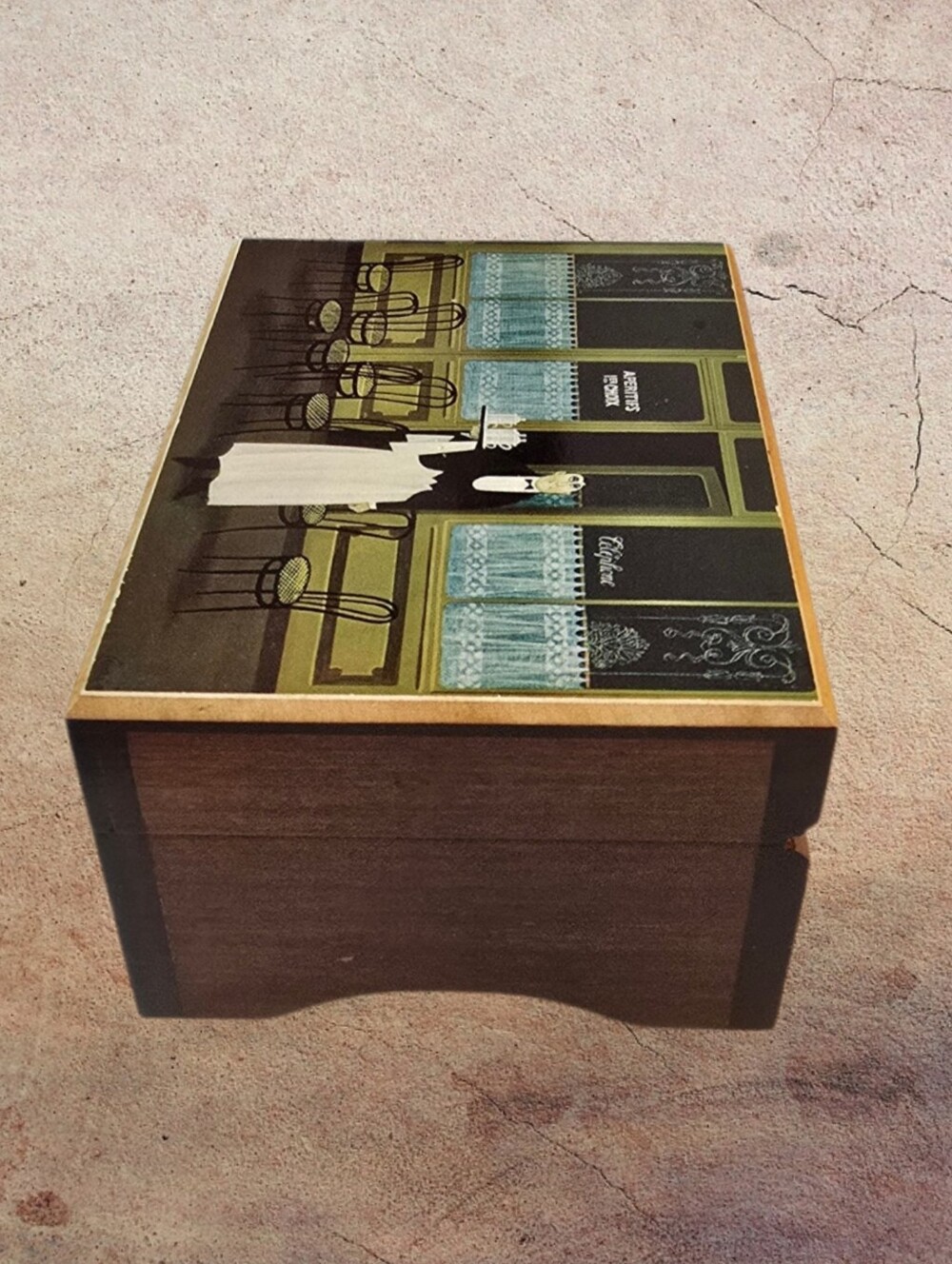 Reuge Vintage Wood And Decoupage Art Music Box - Picture 4 of 7